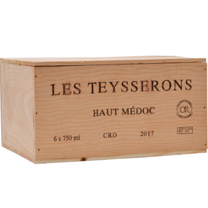 Francuska skrzynia na wino z logiem Les Teysserons